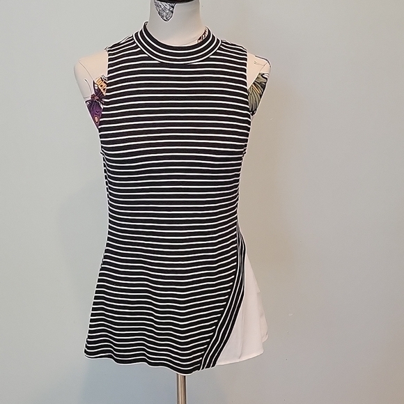 White House Black Market Tops - WHBM Sleeveless Black & White Striped Top S